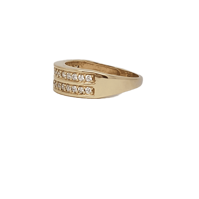 9ct Yellow Gold CZ Ladys Ring 23107 - Armin Lowe Jewellers