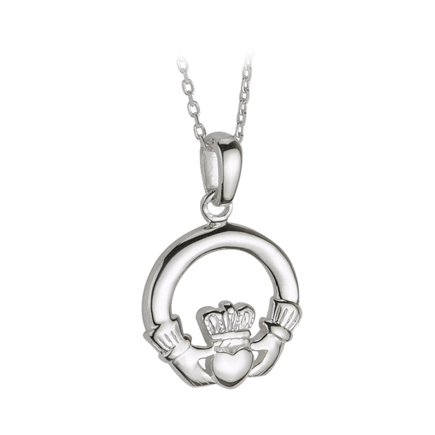 Sterling silver heavy Claddagh Pendant 26344