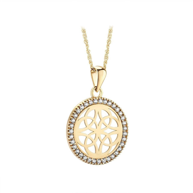 Gold Celtic knot work pendant in a truly modern design 36341