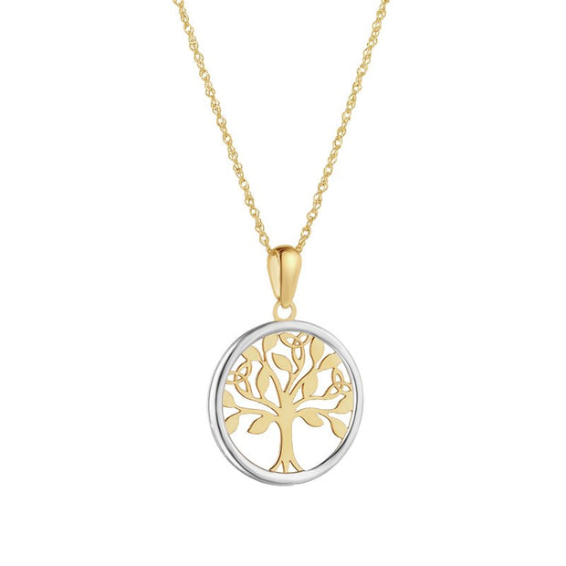Gold Celtic Trinity Knot Tree of Life pendant + chain 36346