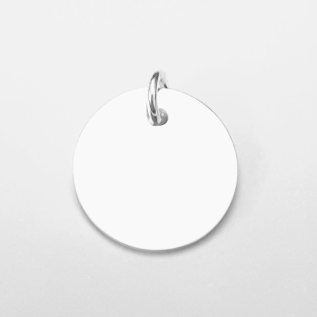 18mm round polished sterling silver disc, ready to engrave 34215